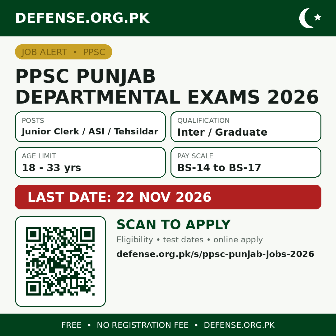 PPSC Punjab Departmental Exams 2026